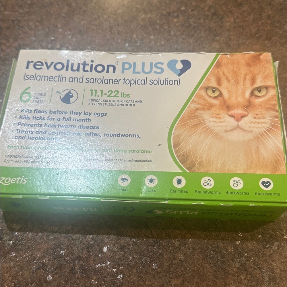 New in box 6 Revolution plus 11.1-22lbs cats capstar 4 each